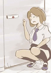 トイレの前でお漏らし