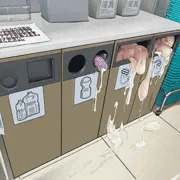ふたなり世界のコンビニのゴミ箱