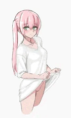 すそをめくる