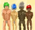 四人の悪魔の筋肉奉仕
