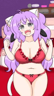 赤い下着にゃん
