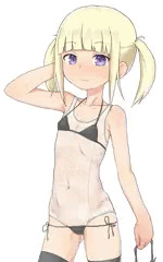 えっちな水着で水泳する子