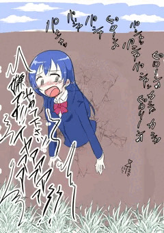 海未ちゃん、壁にハマる