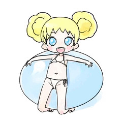 マイクロビキニとバランスボールと女児の三位一体攻撃。