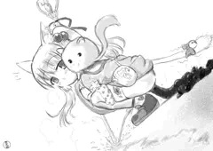 【らくがき】魔法少女？らしき子に出くわしたら用足している最中だった件