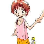 ママに連れられて