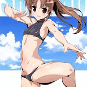 ジャージ水着の高鴨穏乃さん