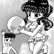 イラスト「義理姉弟の水着」