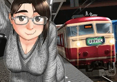 これから行楽特急に乗ってきますアピールする鉄JK