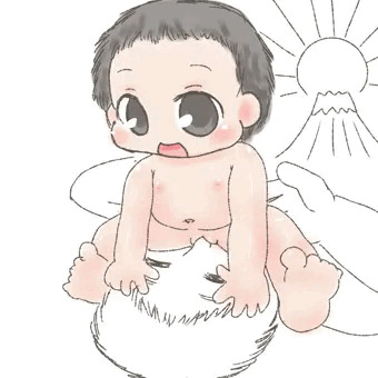 顔面騎乗乳児