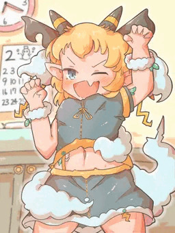 鬼娘の節分鬼は外＋豆いじり