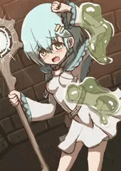 スライムに襲われる魔法使いちゃん