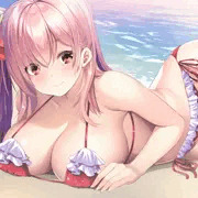 ビーチでチラリ♥