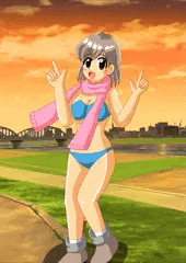 ビキニマフラー娘