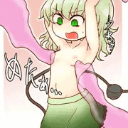 ピンク色の軟体生物に襲われるこいしちゃん