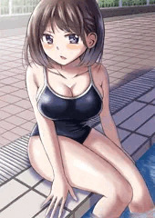 プールサイドで佇むあの子