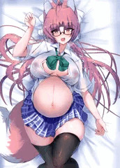 臨月なのに学生時代の制服で旦那さんをさそっちゃう狐娘ちゃん