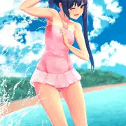あずにゃんと海