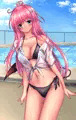 学校プール+ビキニ姿ララ