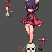 メカクレ鬼っ娘ドット
