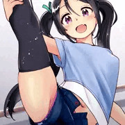 Y字開脚ツインテJCちゃん💕