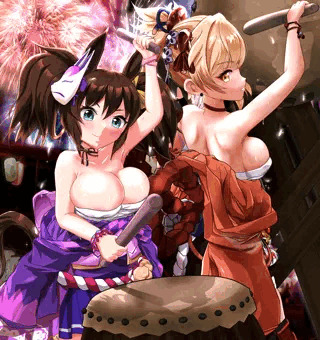 エッチなさらし娘２人組