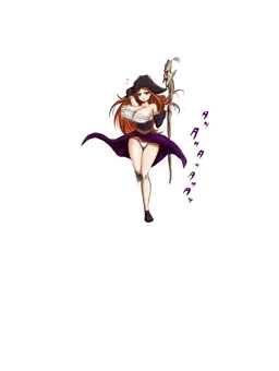 ソーサレスさんが走ってきたら脱げちゃった　４コマ
