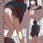 お腹が痛くて屈んだら白パンツ丸見えになってしまった女子高生