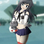 島風のコスプレをしてる朝潮