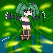 メイちゃん、池の植物魔物に・・・
