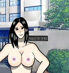 校門前で…