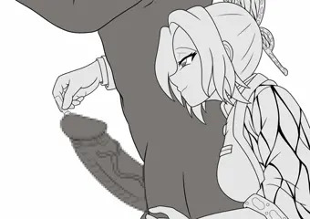 胡蝶しのぶ 尿道責め3 線画　
