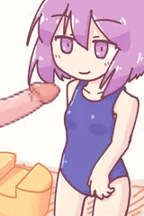 水着で
