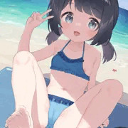 水着ずれ胸チラ