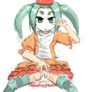 余接ちゃんダブルピース