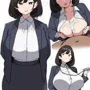 おっぱいがでかくて重そうなOL描いた