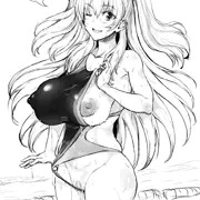 競泳水着金髪巨乳ハーフ女子