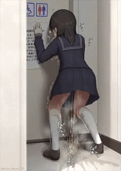 【毎週おしっ娘7】コンビニのトイレ前にて