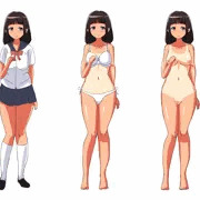 同人用　キャラ2立ち絵ラフ