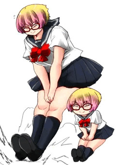 漫画とかでしか見ないブレーキをする女