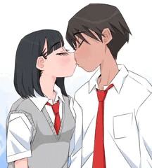 高校生カップルの初々しいキス…と思いきや♪