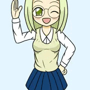 制服おでこちゃん。