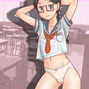 j準備中のめがね娘