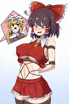 緊縛される霊夢