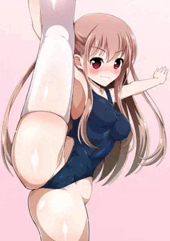 スク水＆ニーソでY字バランスする憧ちゃん