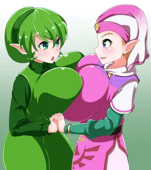 Commission ゼルダ姫とサリアの乳あわせ