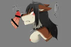 犬獣人のフェラチオ