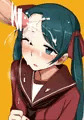 みくまのおでこにせいしをかける