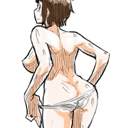 脱ぎかけ尻