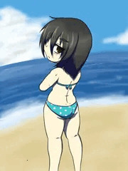 海にて